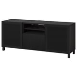 BESTÅ TV bench with drawers, black-brown Mörtviken/Lappviken/Stubbarp black, 180x42x74 cm
