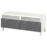 BESTÅ TV bench with drawers, white/Bergsviken/Stubbarp black, 120x42x48 cm