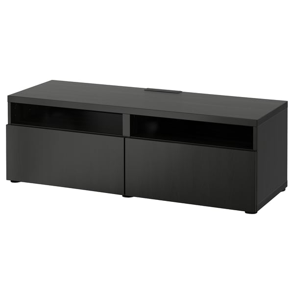 Besta Tv Bench With Drawers Black Brown Lappviken Black Brown
