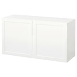 BESTÅ Wall-mounted cabinet combination, white/Hanviken white, 120x42x64 cm
