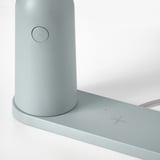 BETTORP LED mobile lamp w wireless charging, dimmable light grey-blue
