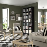 BILLY Bookcase comb with extension units, black oak effect, 120x28x237 cm