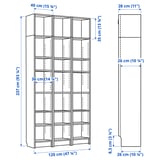 BILLY Bookcase comb with extension units, brown walnut effect, 120x28x237 cm