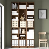 BILLY Bookcase comb with extension units, brown walnut effect, 120x28x237 cm