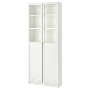 Billy Bookcase With Panel Glass Doors White Ikea