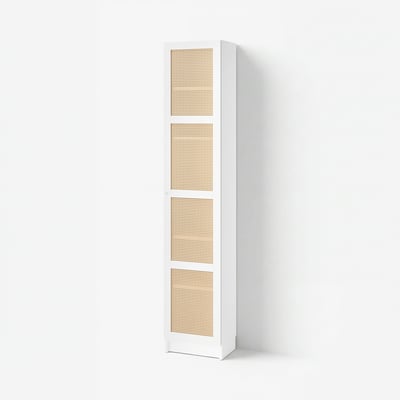 BILLY / HÖGADAL Bookcase with door, white, 40x30x202 cm