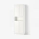 BILLY / OXBERG Bookcase w doors/extension unit, white, 80x30x237 cm