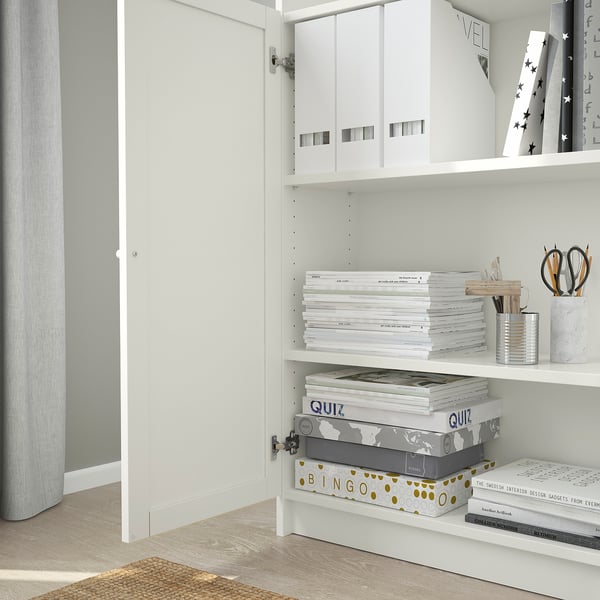 BILLY / OXBERG Bookcase w height extension ut/drs, white, 160x30x237 cm
