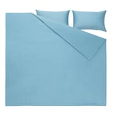 BJÖRKAL Duvet cover and 2 pillowcases, blue, 240x220/50x80 cm