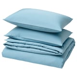 BJÖRKAL Duvet cover and 2 pillowcases, blue, 240x220/50x80 cm