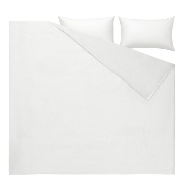BJÖRKAL Duvet cover and 2 pillowcases, white, 240x220/50x80 cm