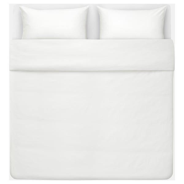 BJÖRKAL Duvet cover and 2 pillowcases, white, 240x220/50x80 cm