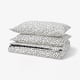 BJÖRKGRÅMAL Duvet cover and 2 pillowcases, black white/dotted, 240x220/50x80 cm