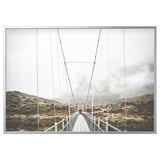 BJÖRKSTA Picture with frame, other side of the bridge/aluminium-colour, 200x140 cm