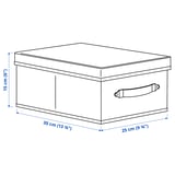 BLÄDDRARE Box with lid, grey/patterned, 25x35x15 cm