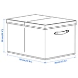 BLÄDDRARE Box with lid, grey/patterned, 35x50x30 cm