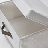 BLÄDDRARE Box with lid, grey/patterned, 35x50x15 cm