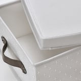 BLÄDDRARE Box with lid, grey/patterned, 25x35x15 cm