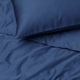 BLODNÄVA Duvet cover and 2 pillowcases, dark blue, 240x220/50x80 cm