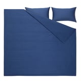 BLODNÄVA Duvet cover and 2 pillowcases, dark blue, 240x220/50x80 cm