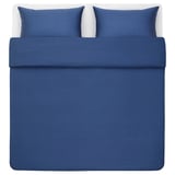 BLODNÄVA Duvet cover and 2 pillowcases, dark blue, 240x220/50x80 cm