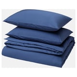 BLODNÄVA Duvet cover and 2 pillowcases, dark blue, 240x220/50x80 cm