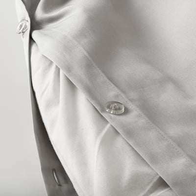 BLODNÄVA Duvet cover and 2 pillowcases, grey, 240x220/50x80 cm