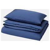 BLODNÄVA Duvet cover and pillowcase, dark blue, 150x200/50x80 cm