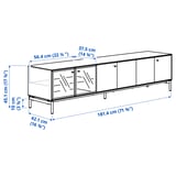 BOASTAD TV bench, black/oak veneer, 181x42x45 cm