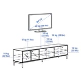 BOASTAD TV bench, black/oak veneer, 181x42x45 cm