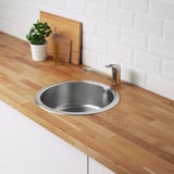 BOHOLMEN Inset sink, 1 bowl, stainless steel, 45 cm