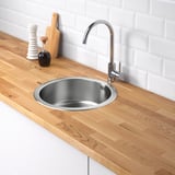 BOHOLMEN Single-bowl inset sink, stainless steel, 45 cm