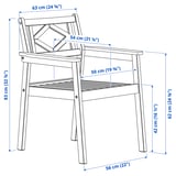 BONDHOLMEN Table+6 chairs w armrests, outdoor, white/beige/Järpön/Duvholmen anthracite