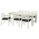 BONDHOLMEN Table+6 chairs w armrests, outdoor, white/beige/Järpön/Duvholmen anthracite