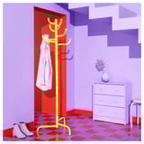 BONDSKÄRET Hat and coat stand, yellow, 175 cm