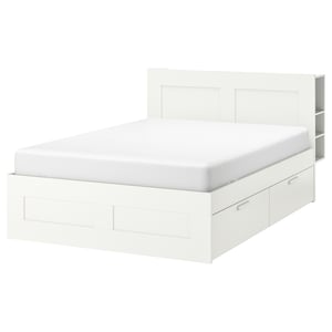 Brimnes Bed Frame W Storage And Headboard White Ikea