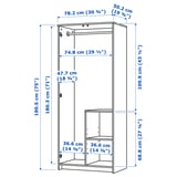 BRIMNES Bedroom furniture, set of 3, white, 140x200 cm