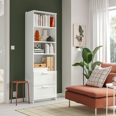 BRIMNES Bookcase, white, 60x190 cm