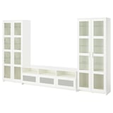BRIMNES TV storage combination/glass doors, white, 340x41x190 cm