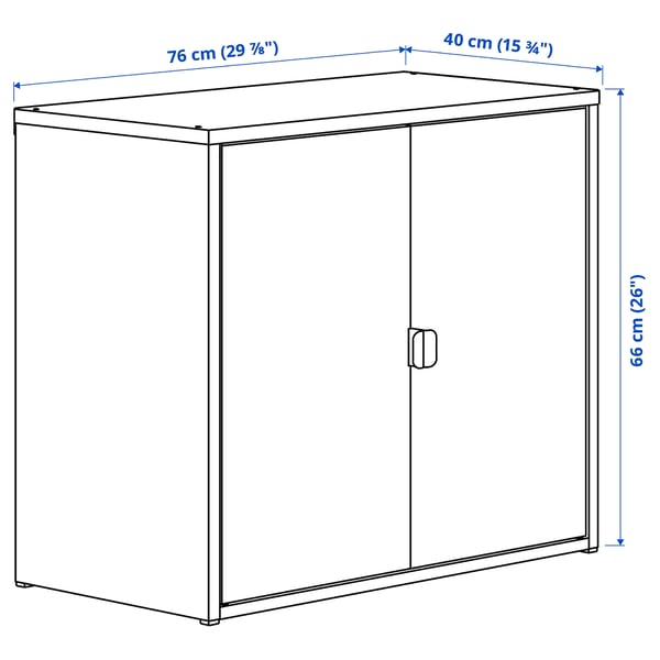 BROR Cabinet with 2 doors, black, 76x40x66 cm