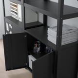 BROR Shelving unit with cabinets, black, 170x40x190 cm