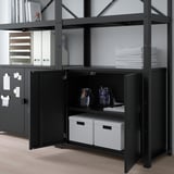 BROR Shelving unit with cabinets, black, 170x40x190 cm