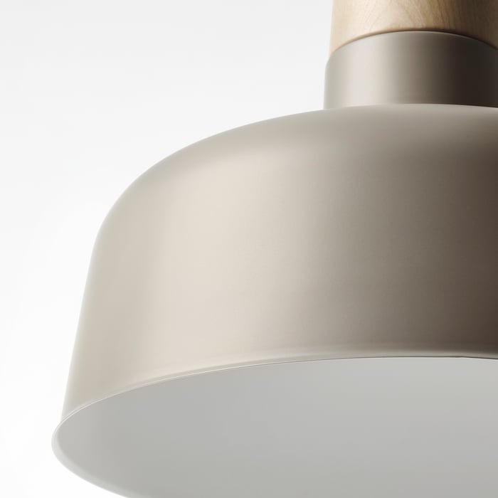 BUNKEFLO Pendant lamp, beige/birch, 36 cm IKEA