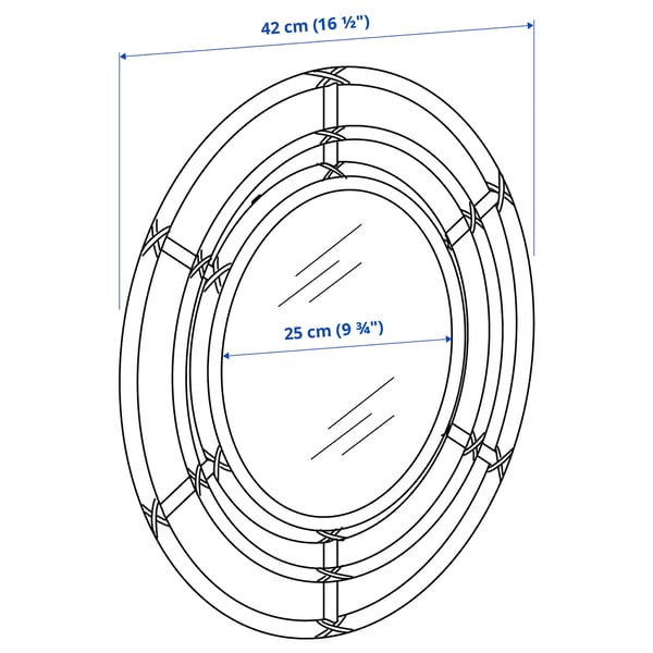BUSKBO Mirror, rattan, 42 cm