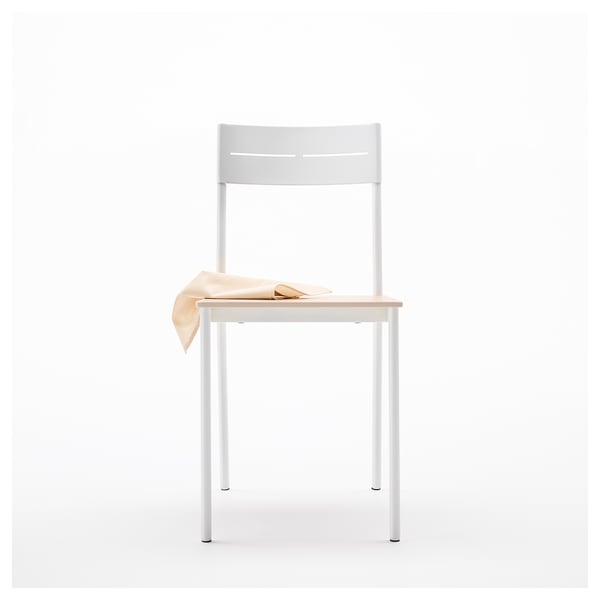 BUSLÄTT Chair, white/pine