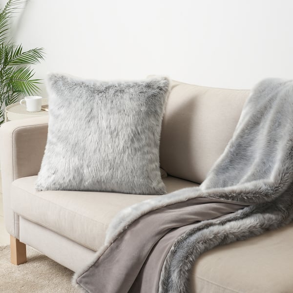 CROSSBANA cushion cover, grey/white, 50x50 cm IKEA