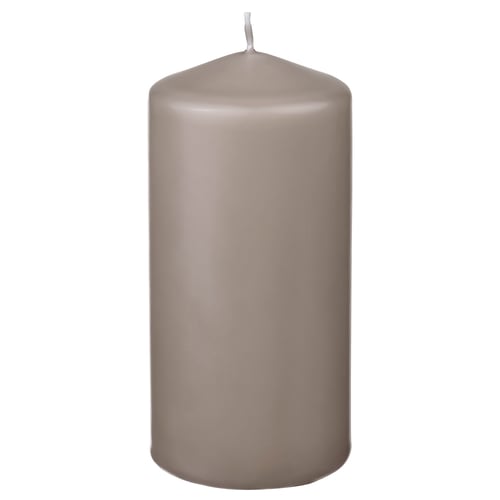 DAGLIGEN unscented pillar candle, dark greybeige, 14 cm IKEA
