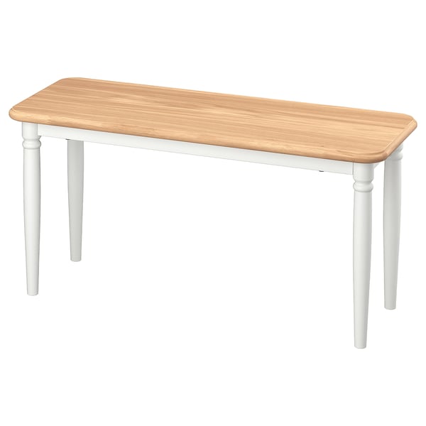 DANDERYD Bench, oak veneer/white, 90x35 cm