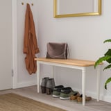 DANDERYD Bench, oak veneer/white, 90x35 cm
