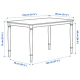DANDERYD / DANDERYD Table with 2 chairs and bench, oak veneer white/Vissle grey, 130x80 cm